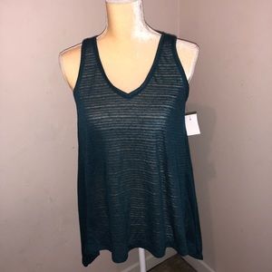 Dark green sheer top